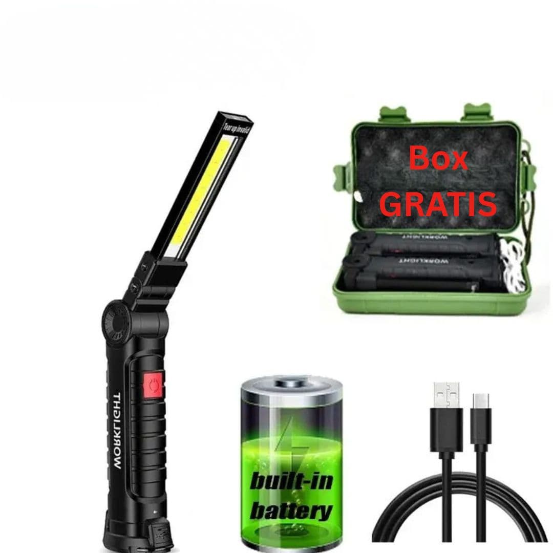 Przenośna, Regulowana Lampa LED z Magnetycznym Hakiem i Powerbankiem 🔦