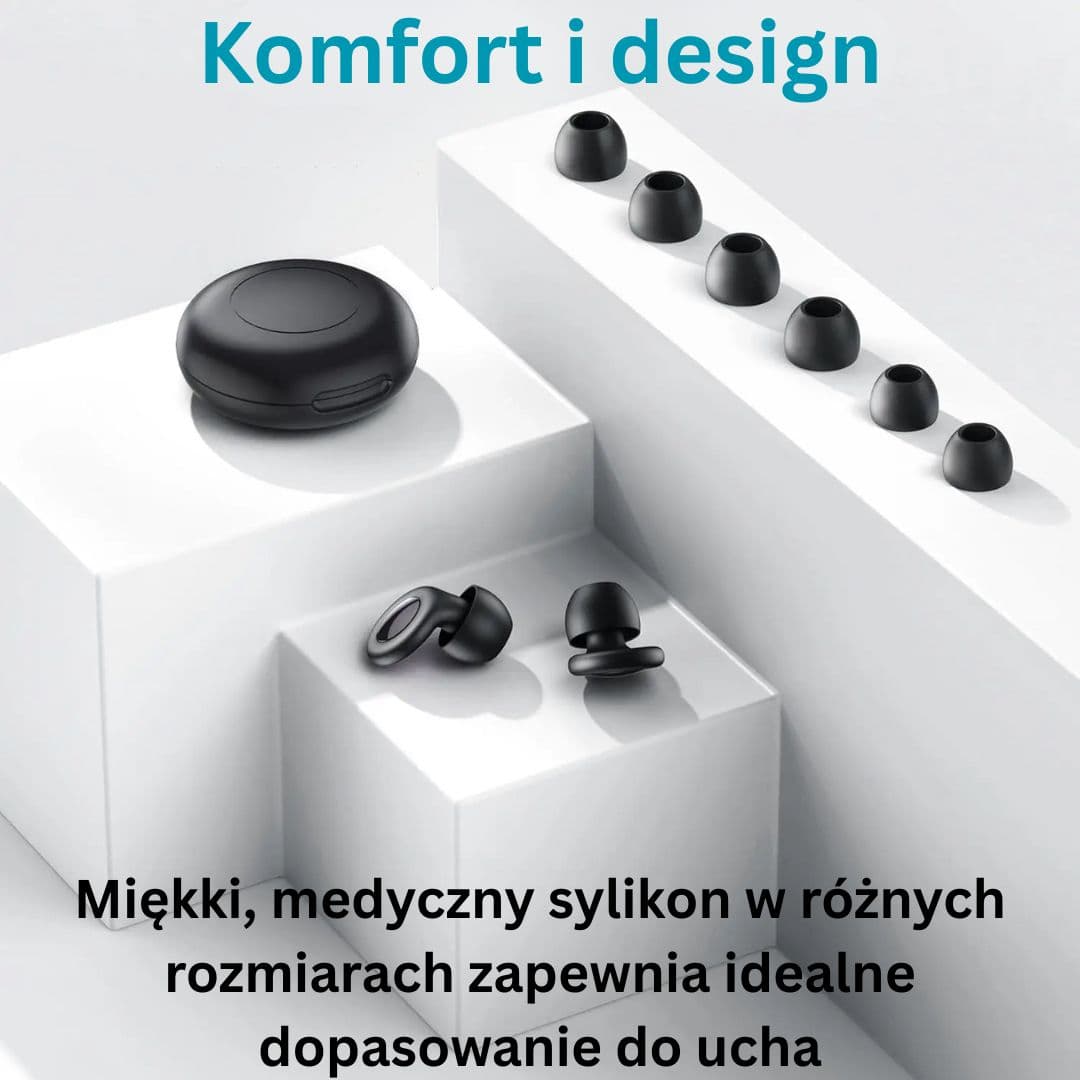 Stopery 25dB, silikonowe, wielokrotnego użytku, idealne do spania na koncerty, podróże i naukę 🎧