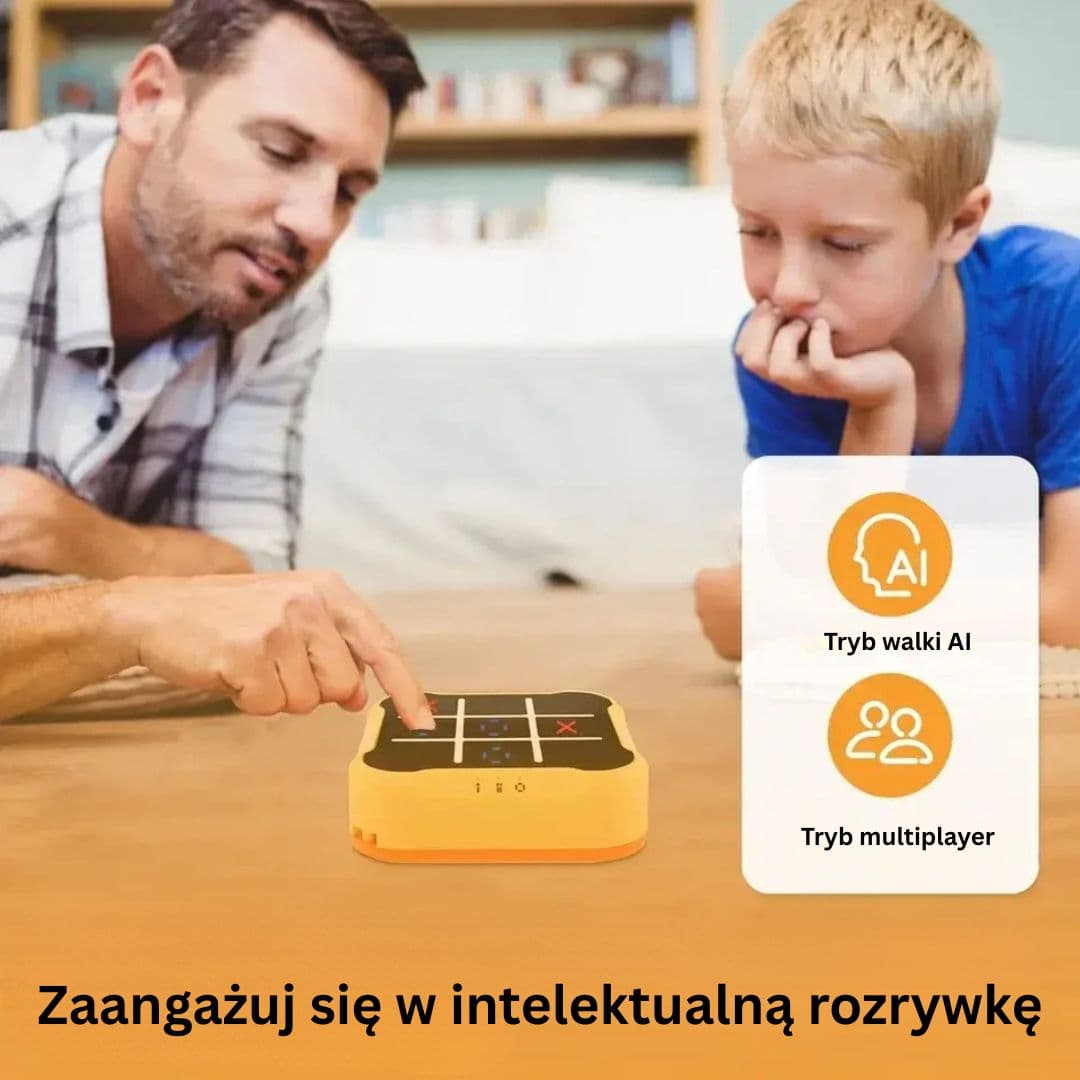 Elektryczna Gra Kółko i Krzyżyk 3w1 Puzzle Montessori dla Dzieci i Dorosłych Idealna na Rodzinne Zabawy w Domu 🎲